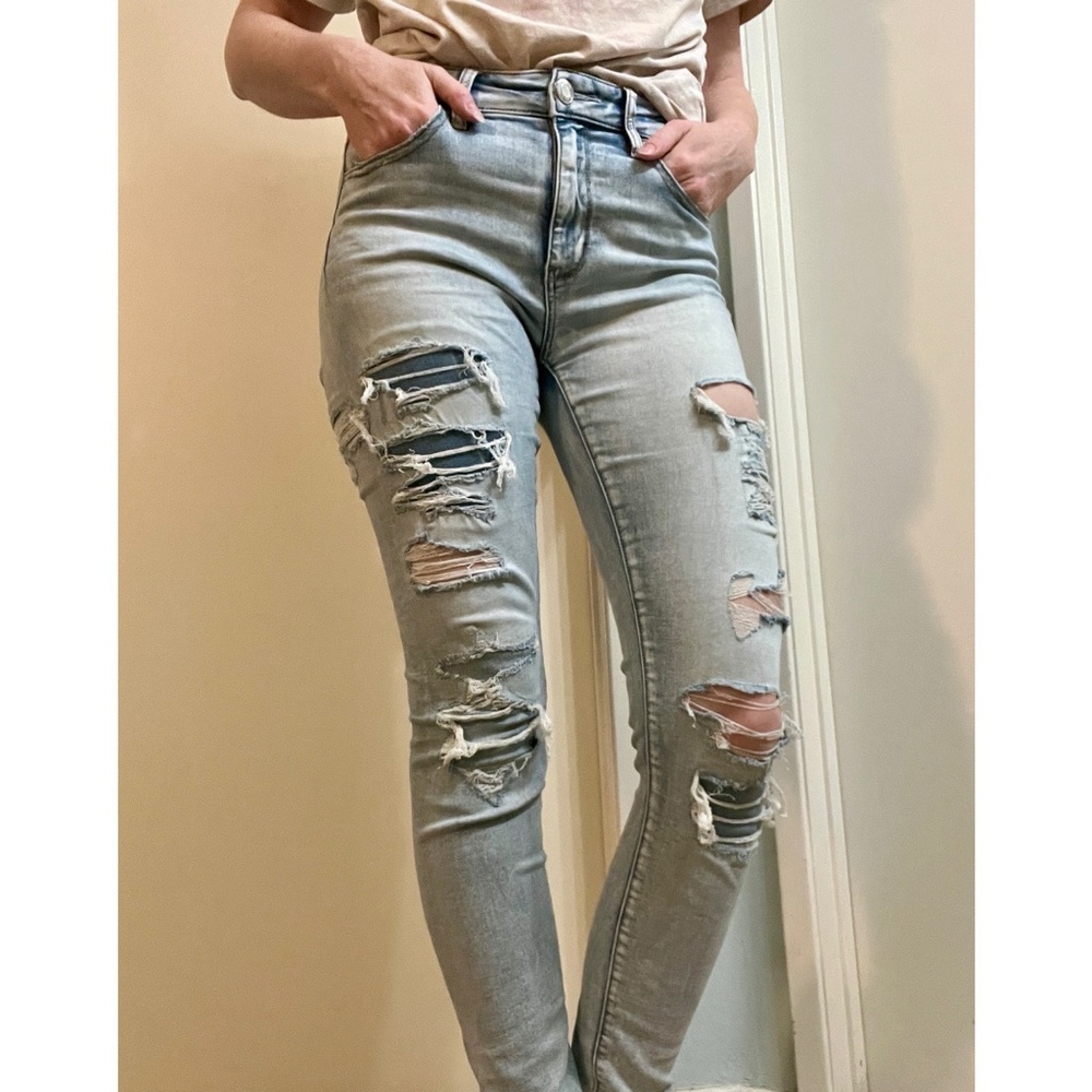 American Eagle Super Stretch High Rise Distressed Jegging 8Xlong